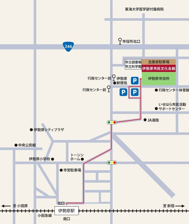 伊勢原市民文化会館　地図